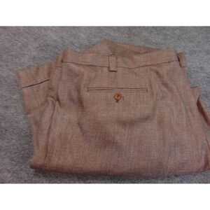 Blu Martini Dress Pants Mens 52 x 31 Pleated Brown Heathered Cuffed Trousers